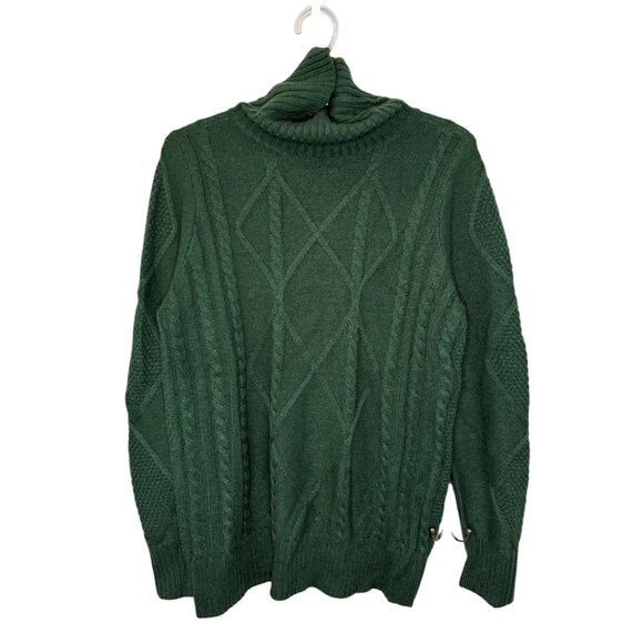Hwokefeiyu green knitted long sleeve turtleneck sweater size M - Picture 1 of 3